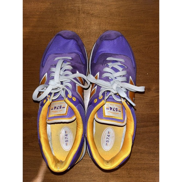 New Balance 574 Stadium Jacket Running Shoes Mens 9.5 Womens 11 LSU LA Lakers - Picture 6 of 9